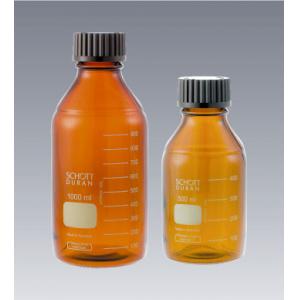 ねじ口びん（デュラン）　茶かっ色　赤キャップ付　ISOねじ　25mL [017210-2511A]