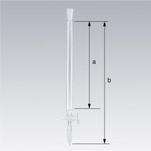 共通すり合わせクロマトカラム ガラスコック フィルター（P160）封じ込み 内径20mm 上部19/38 下部19/39 [008740-1920]