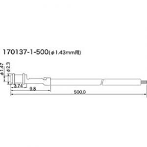 コネクタ　スイッチ付プローブ用端子付リード　５００ｍｍ　黒 170137-1-500-BK