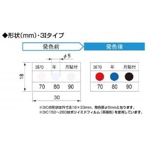 サーモカラーセンサー　不可逆 |||３Ｉ７０　２０枚入  