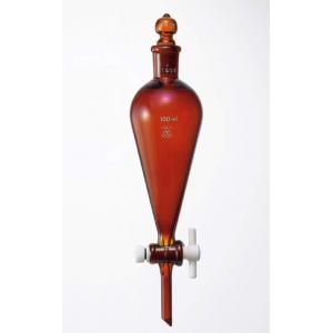 三商　分液ロート　茶　スキーブ型 |||５０ｍｌ　ＰＴＦＥコック  